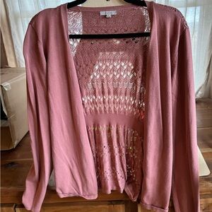Elegant Pink Open-Front Sweater
